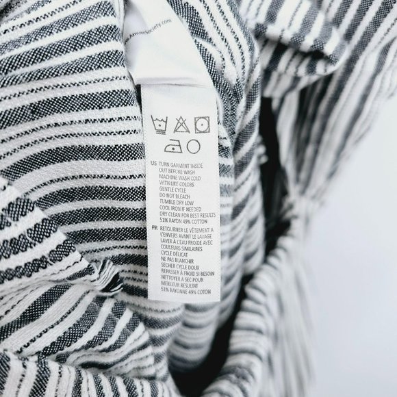 Amuse Society Jumpsuit S Lookout White Grey Stripe Open Tie Back Strappy Cropped - Picture 9 of 15